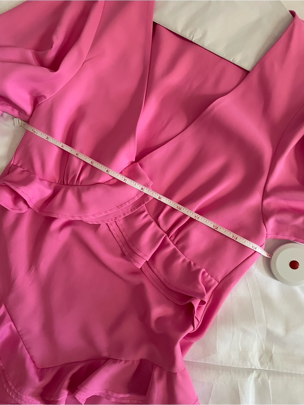 Maggie Marilyn Pink Ruffle V-Neck Mini Dress - Picture 7 of 10